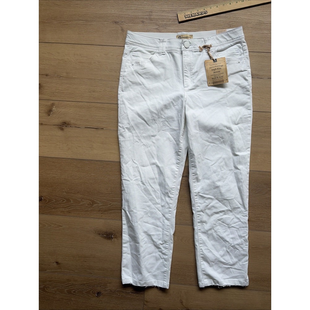 Democracy Ab-solution Booty Lift White Slim Straight Pants Jeans Size 14 NEW